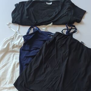 Set of Black, Navy, and White Tank Tops